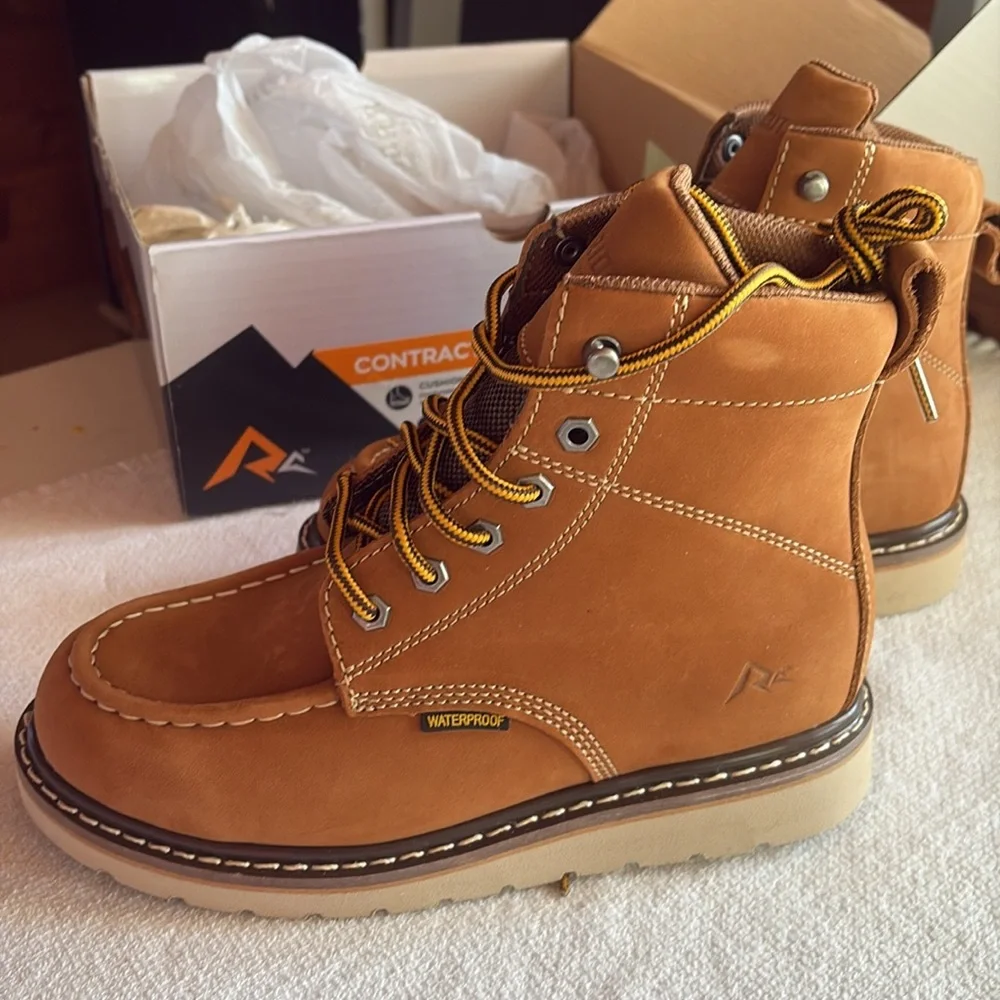 Women’s Tan Work Boots Size 8 - Picture 2 of 4